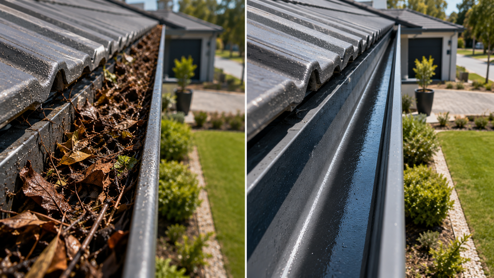 Berwick Gutter Cleaning Before and After